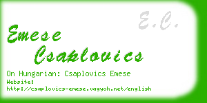 emese csaplovics business card